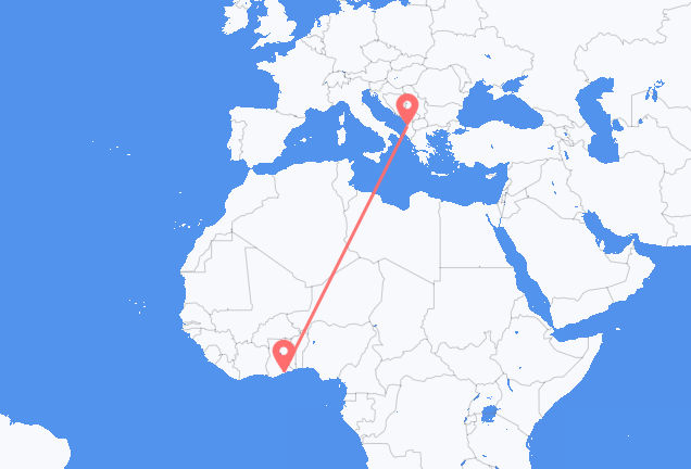 Vols d’Accra pour Tirana