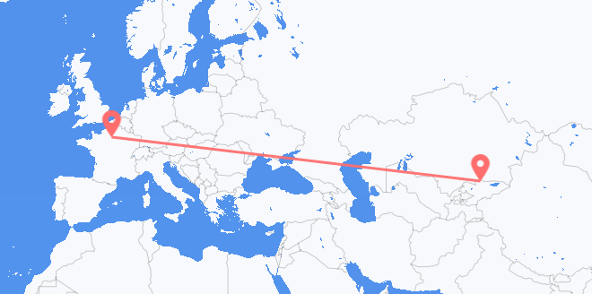 เที่ยวบินจาก คีร์กีซสถานไปยัง ฝรั่งเศส