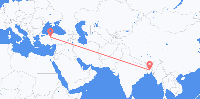 Flyrejser fra Bangladesh til Tyrkiet