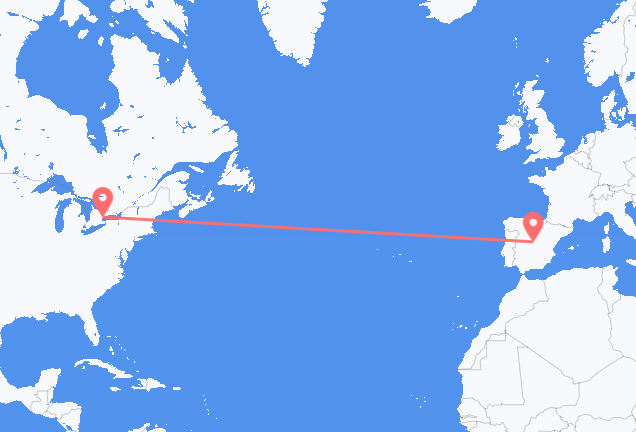 เที่ยวบินจาก โทรอนโต ไปยัง มาดริด