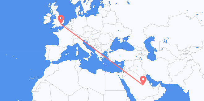 Loty z Arabii Saudyjskiej do Wielkiej Brytanii