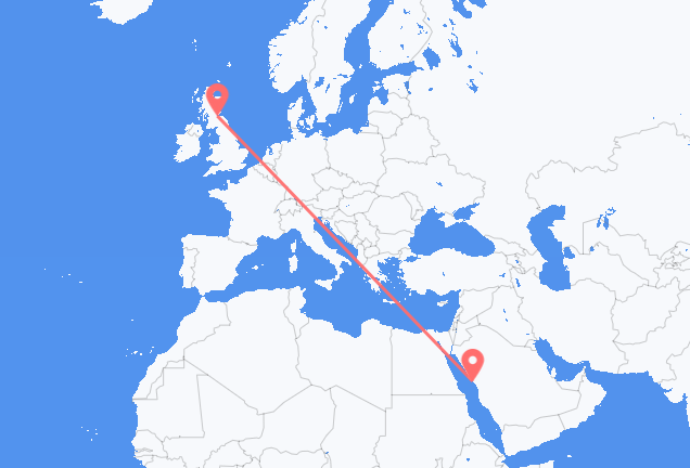 เที่ยวบินจาก Yanbu ไปยัง เอดินบะระ