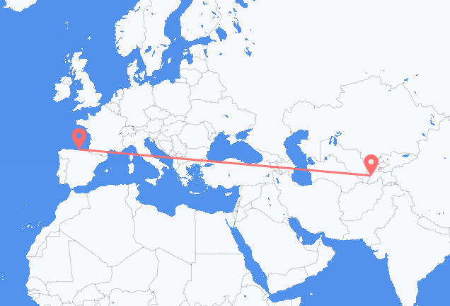 Flug frá Dushanbe til Santander