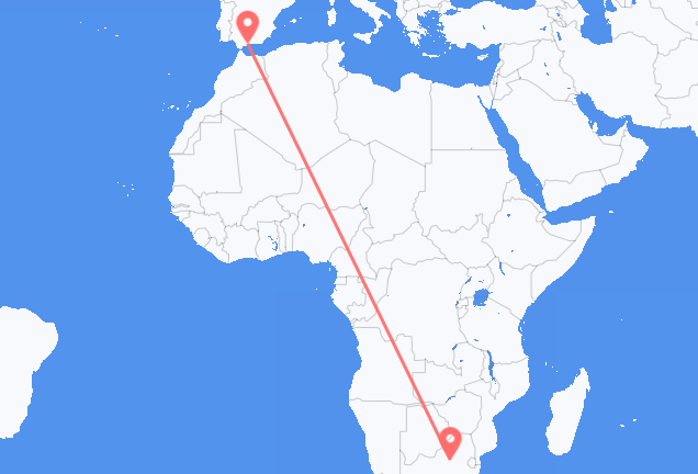 Vluchten van Johannesburg naar Malaga