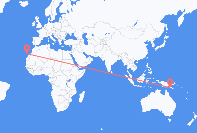 Vuelos de Puerto Moresby hacia Las Palmas de Gran Canaria