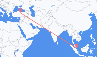 Flyrejser fra Singapore, Singapore til Tokat, Tyrkiet