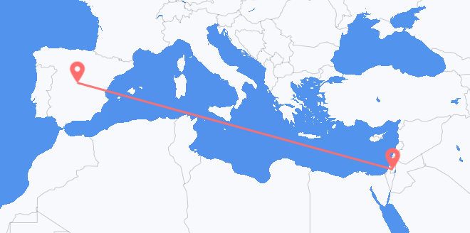 Flyrejser fra Israel til Spanien