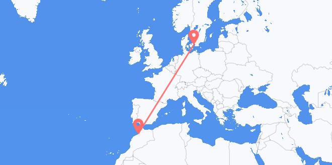 Vuelos de Marruecos a Dinamarca