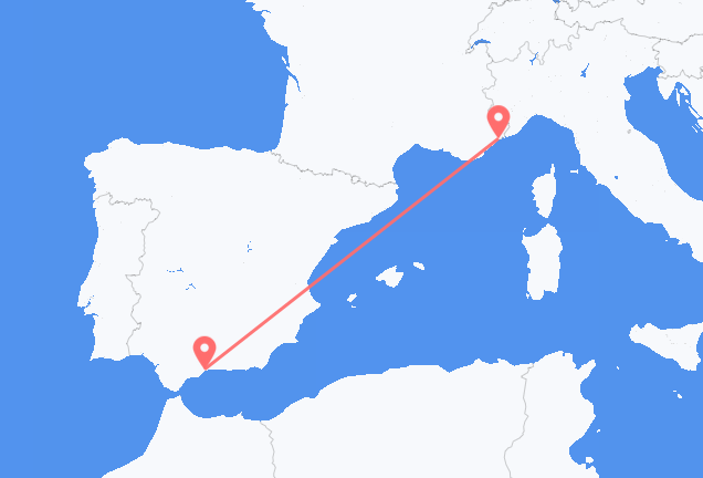 Vluchten van Nice naar Malaga