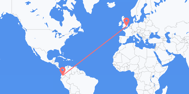 Flyreiser fra Ecuador til Storbritannia