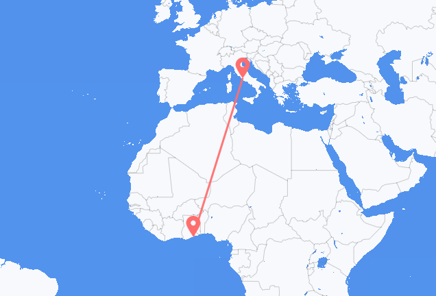 Vols d’Accra pour Rome