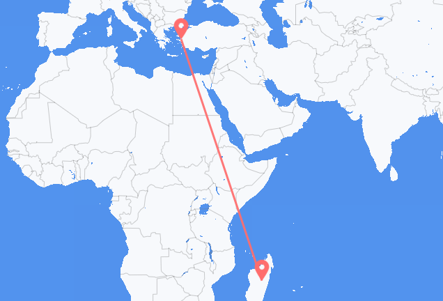 Flyrejser fra Antananarivo til Izmir