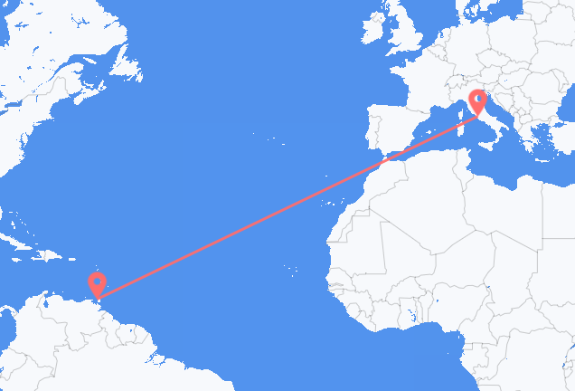 Flyrejser fra Port-of-Spain til Rom