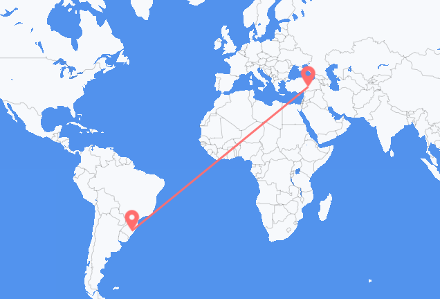 Vluchten van Porto Alegre naar Malatya