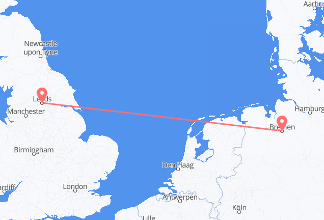 Flyrejser fra Bremen til Leeds