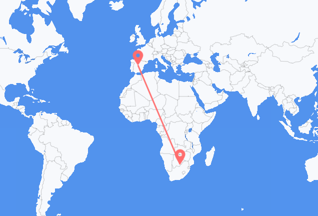 Vluchten van Gaborone naar Madrid