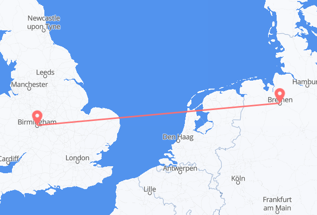 Flyrejser fra Bremen til Birmingham