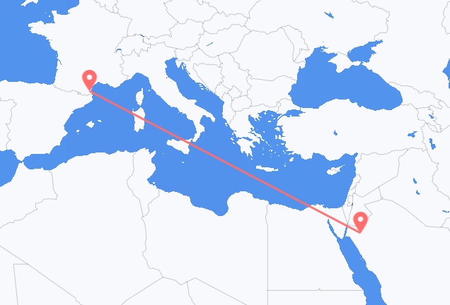 Flug frá Tabuk, Sádi-Arabíu til Perpignan, Frakklandi