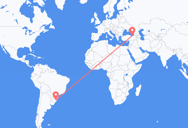 Vluchten van Porto Alegre naar Trabzon