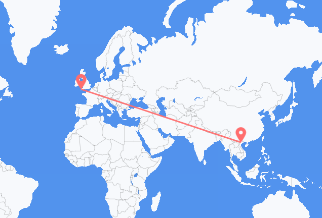 베트남 하노이에서 출발해 영국 뉴퀘이로(으)로 가는 항공편