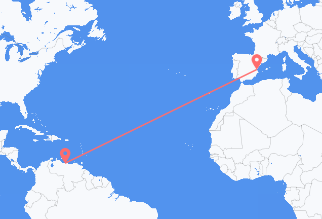 Vluchten van Caracas naar Valencia