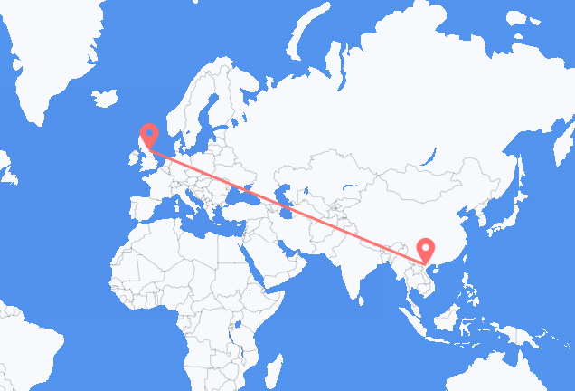 하노이 출발, 뉴캐슬어폰타인 도착 항공편
