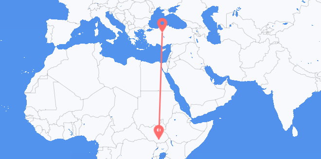 Flyreiser fra Sør-Sudan til Tyrkia