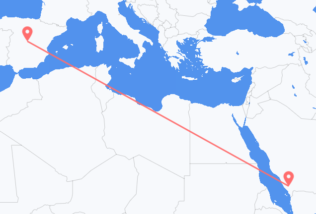 Flyreiser fra Abha, til Madrid