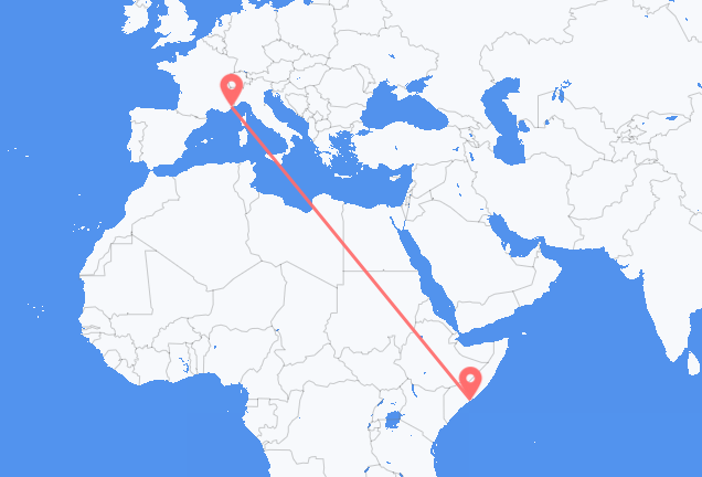 Voli da Mogadiscio a Nizza