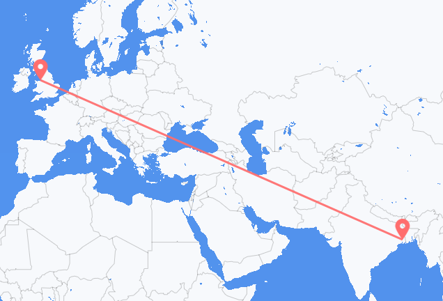 Flug frá Kolkata til Liverpool