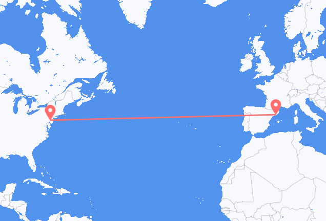 Voos do norte da Filadélfia para Barcelona