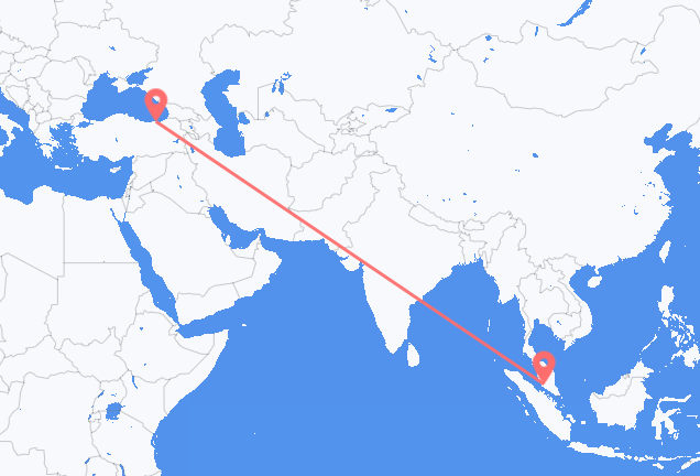 Voos de Kuala Lumpur para Trebizonda