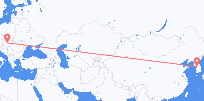 Flug frá Suður-Kóreu til Ungverjalands
