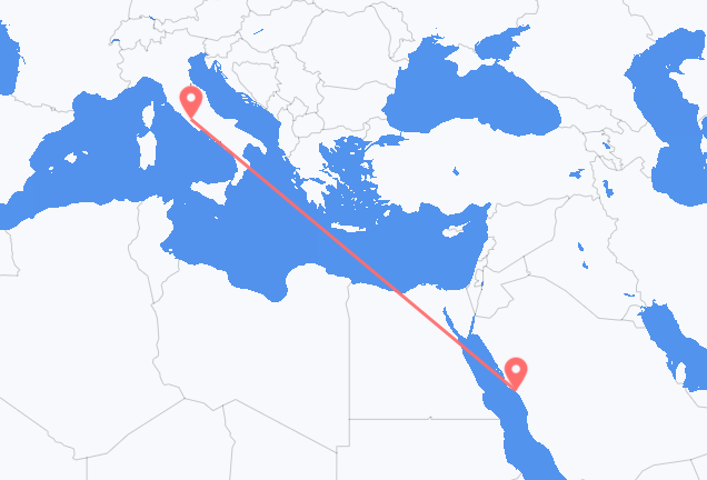 Vluchten van Yanbu naar Rome