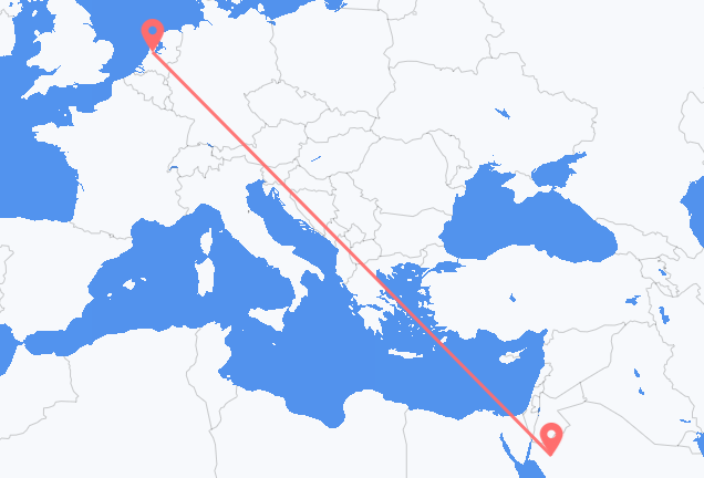 Flug frá Tabuk til Amsterdam