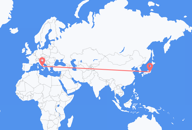 从東京飞往那不勒斯的航班