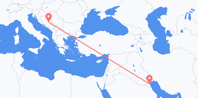 Vuelos de Kuwait a Bosnia y Herzegovina