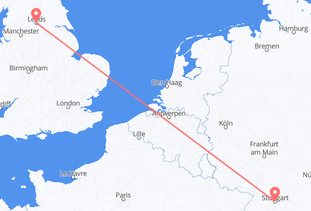 Vuelos de Stuttgart, Alemania a Leeds, Inglaterra