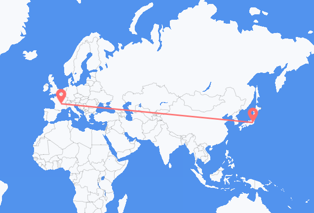 Flyreiser fra Tokyo, til Clermont-Ferrand