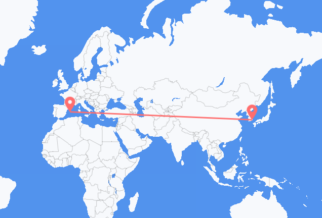 Flyrejser fra Busan til Palma