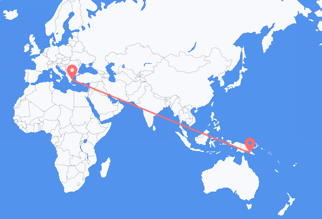 Vols de Port Moresby pour Athènes