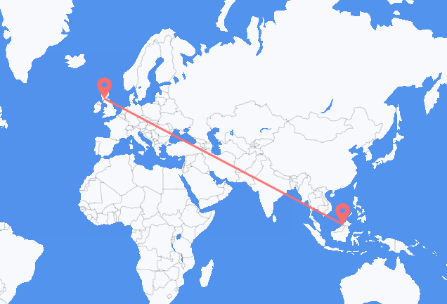 Loty z Bandar Seri Begawan do Glasgow