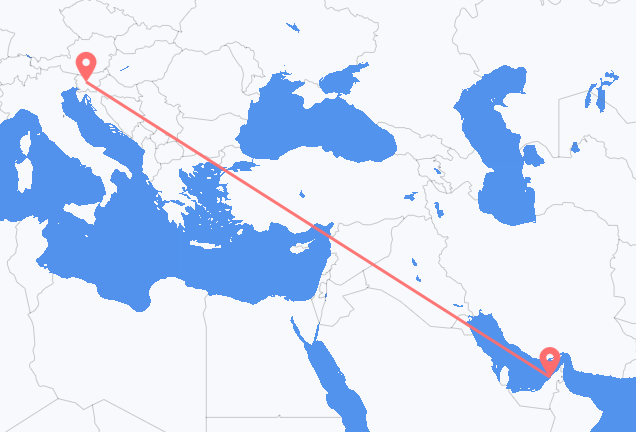 Lennot Dubaista Ljubljanaan