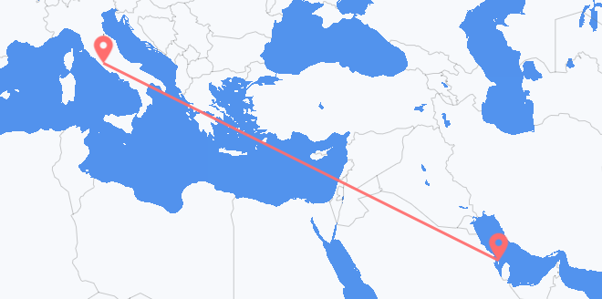 Vluchten van Bahrein naar Italië