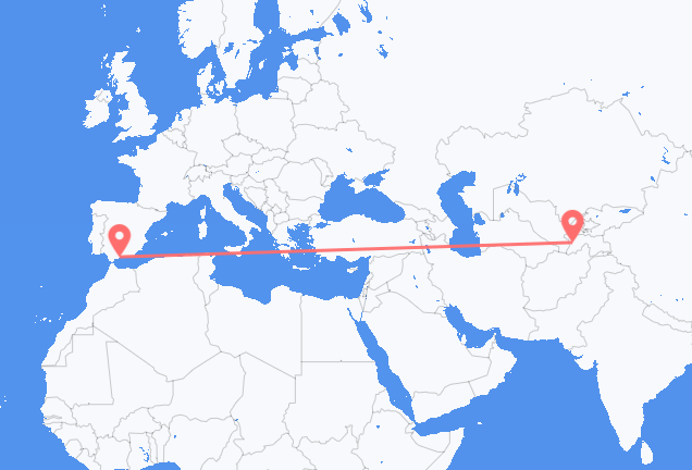 Flug frá Dushanbe til Malaga