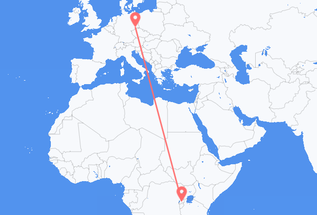 Flyg från Kigali till Dresden