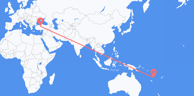 Flyg från Vanuatu till Turkiet