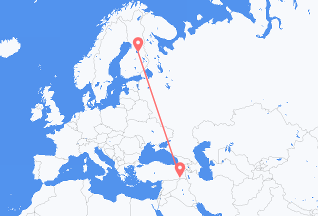 Flüge von Şırnak, die Türkei nach Kajaani, Finnland