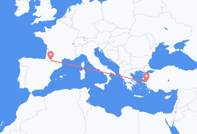 Flyg från Izmir till Lourdes (kommun i Brasilien, São Paulo, lat -20,94, long -50,24)