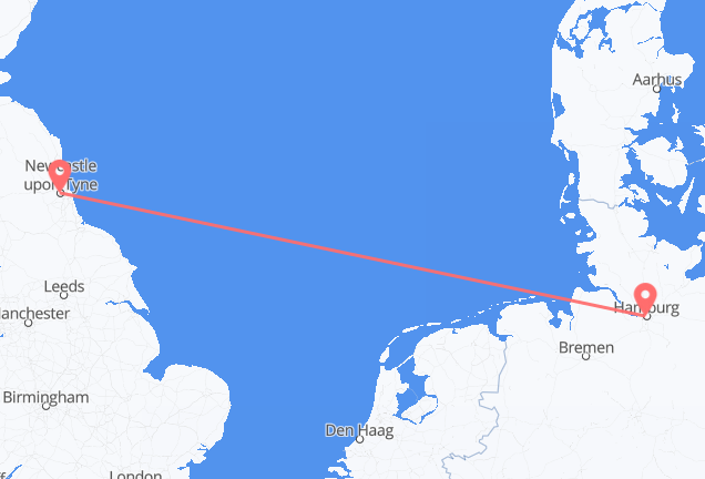 Flyrejser fra Hamborg til Newcastle upon Tyne